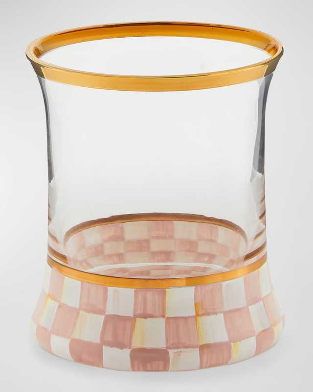Rosy Check Tumbler Glasses, Set of 2